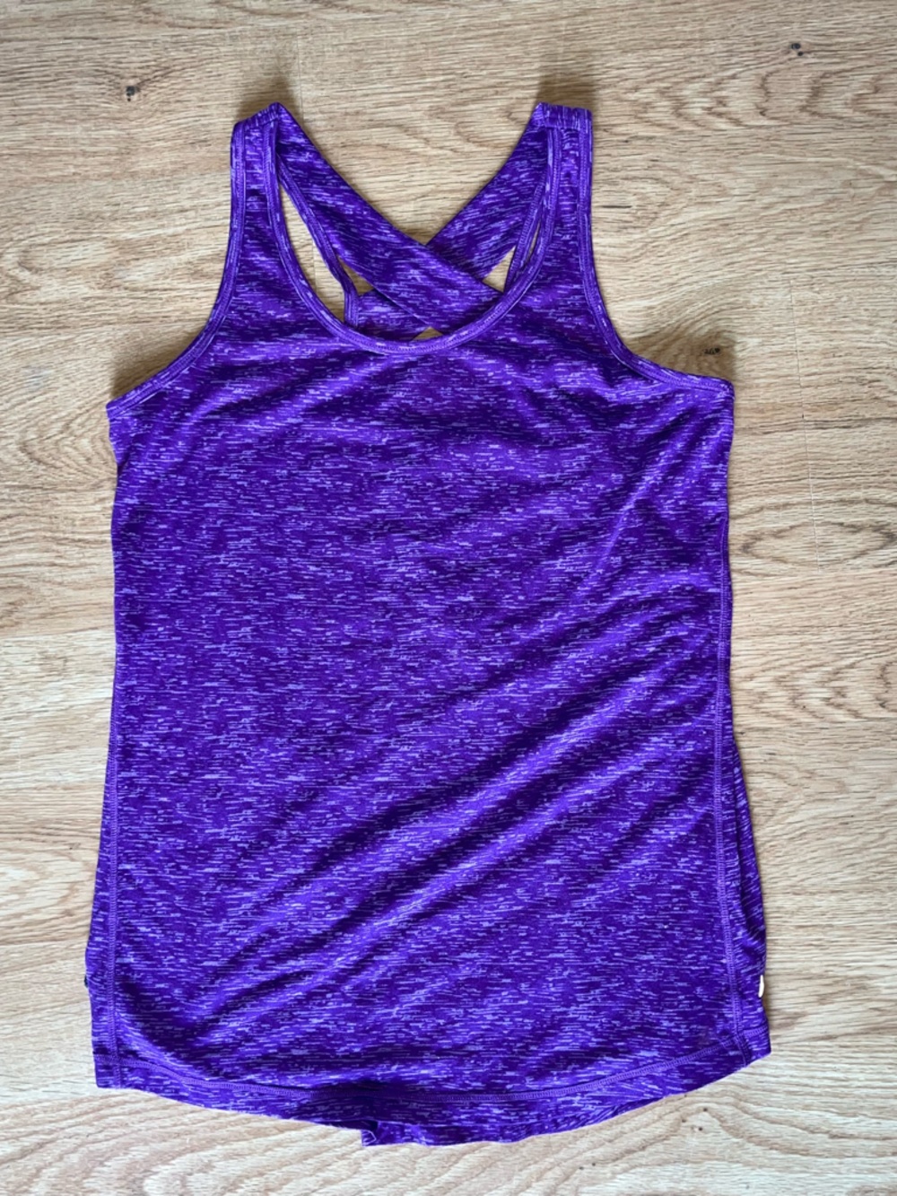 Nicole Miller Racerback Tank Top Purple Athleisure Workout Gym Yoga Fitted Top
